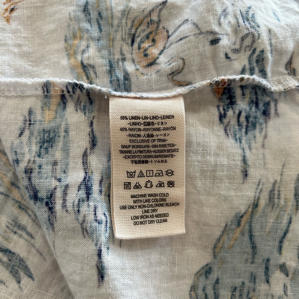 Free People White Tropical Print Slip Dress with Blue and Brown Accents - Picture 11 of 14